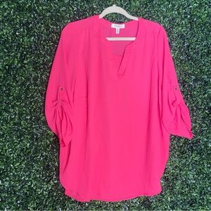NEW Pink, Chiffon Top, Size 2X